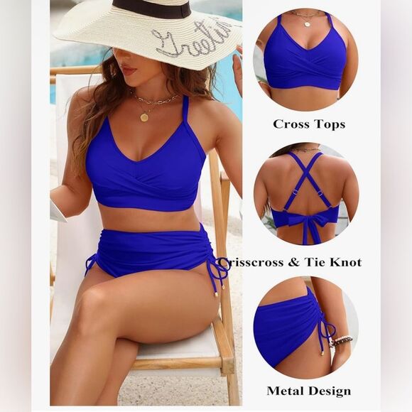 Blooming Jelly Women’s High Waisted Bikini Tummy Control Swimsuit XL NWT - Picture 5 of 7